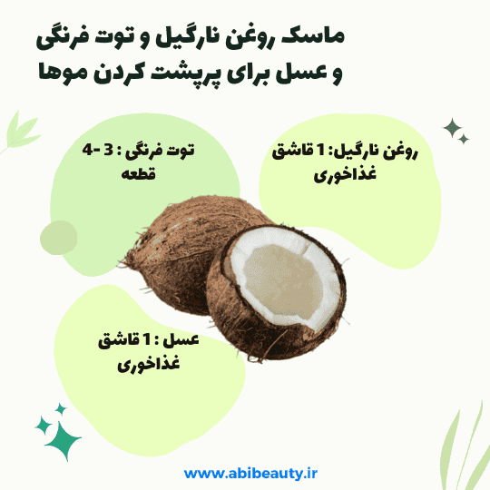 ماسک توت فرنگی، روغن نارگیل و عسل